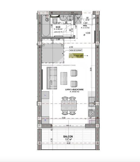 Garsoniera in suprafata de 37mp utili, loc de parcare - 1