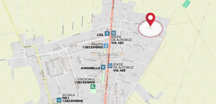 Teren intravilan 1 Decembrie Ilfov – 16.608 mp, langa DN5, acces rapid - 2