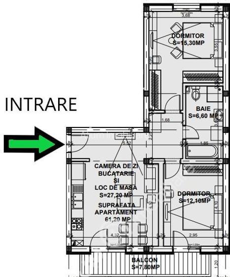 Apartament cu 3 camere  balcon loc de parcare zona Doamna Stanca - 7