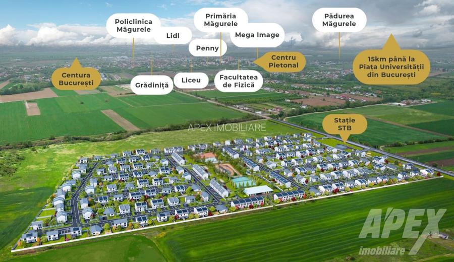 Duplex 3 camere | teren 250 mp | Magurele | COMISION 0% - 6