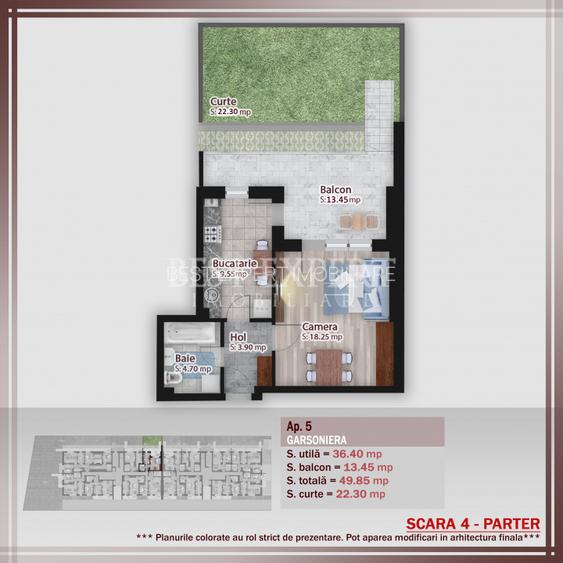 Garsoniera cu Gradina 500 mt STB/Zona Linistita - 13