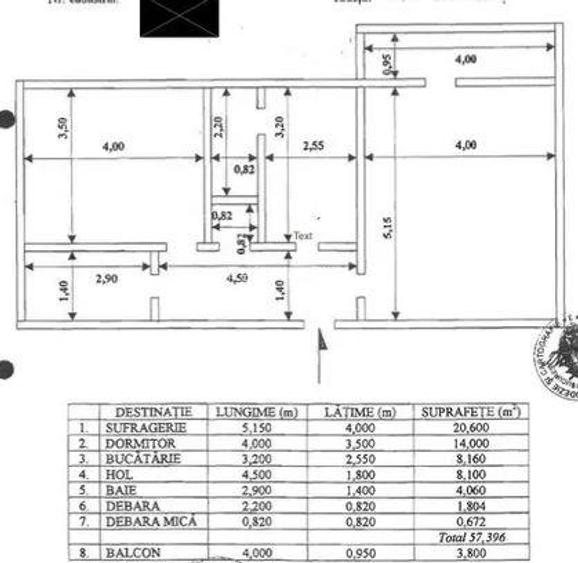 Vanzare apartament 2 camere 57 mp | centrala proprie | bloc anvelopat | Nerva Tr - 9