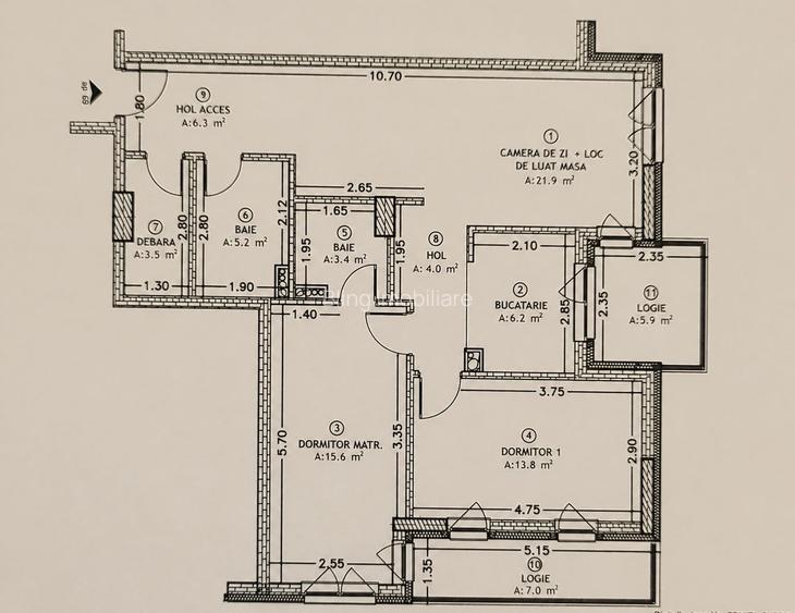apartament cu 3 camere,2 balcoane,parcare,zona Vivo - 10