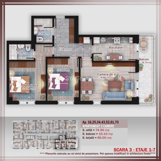 3 camere Family | Spatios | Pallady | Discount parcare 50% - 1