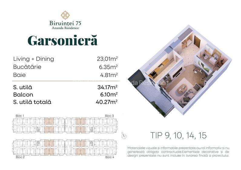 Garsoniera metrou Berceni DIRECT DEZVOLTATOR | ANANDA RESIDENCE | PISCINA | SPA - 1