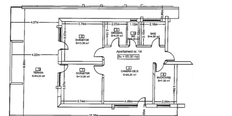 Apartament3 camere+ 64mp Terasa str. Eroilor-Spartan Floresti - 4