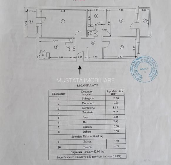 Apartament 3 camere, confort 1 decomandat, zona Vidin. - 6
