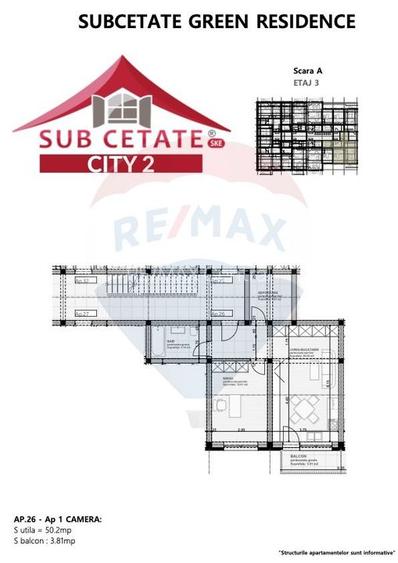 Apartament cu 2 camere, Nou, Intabulat, De Vanzare, Subcetate City 2 - 1