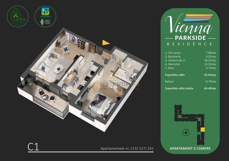 Apartament 2 camere, decomandat, ansamblu premium - parc Tudor Arghezi - 1