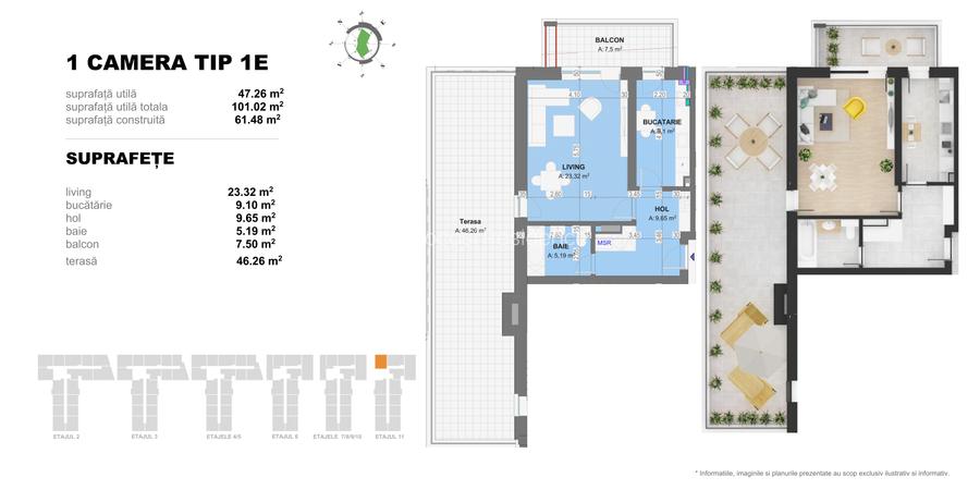 Garsoniera TIP E in Complex Doi Cocosi Residence - 2