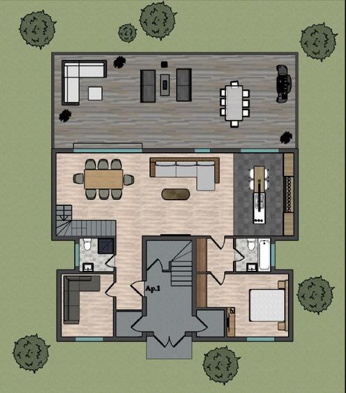 Apartament penthouse in Pipera - 5 camere si terasa