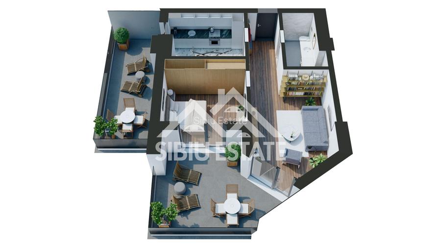 Apartament cu 2  camere-Design avangardist și confort contemporan - 11