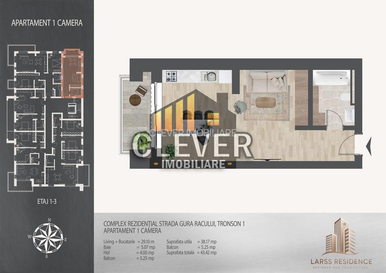 Garsonieră nouă cu balcon | 8 min metrou Teclu - Comision 0% - 3