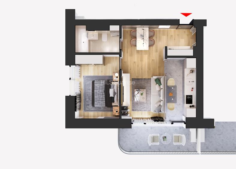 Studio dublu | Tip 2C | HILS Sunrise | Pre-certificare GREEN Homes - 3