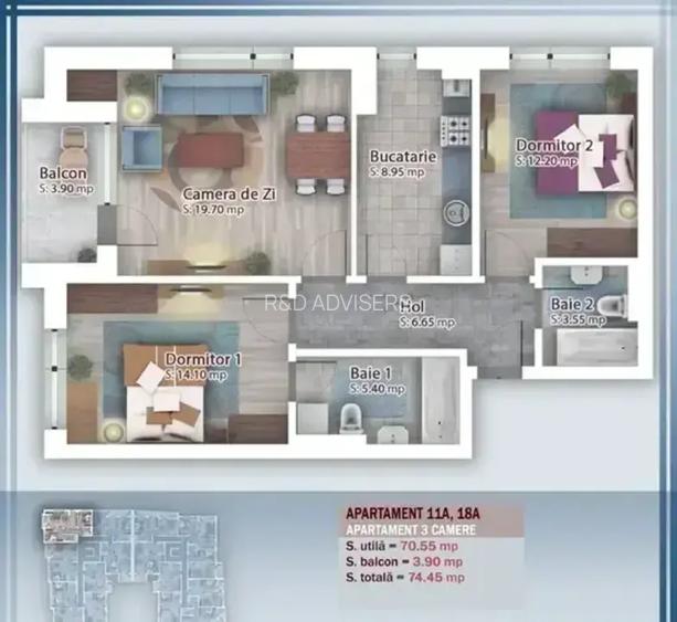 Apartament 3 Camere Decomandat Luminos Titan-Pallady Bloc Boutique - 2