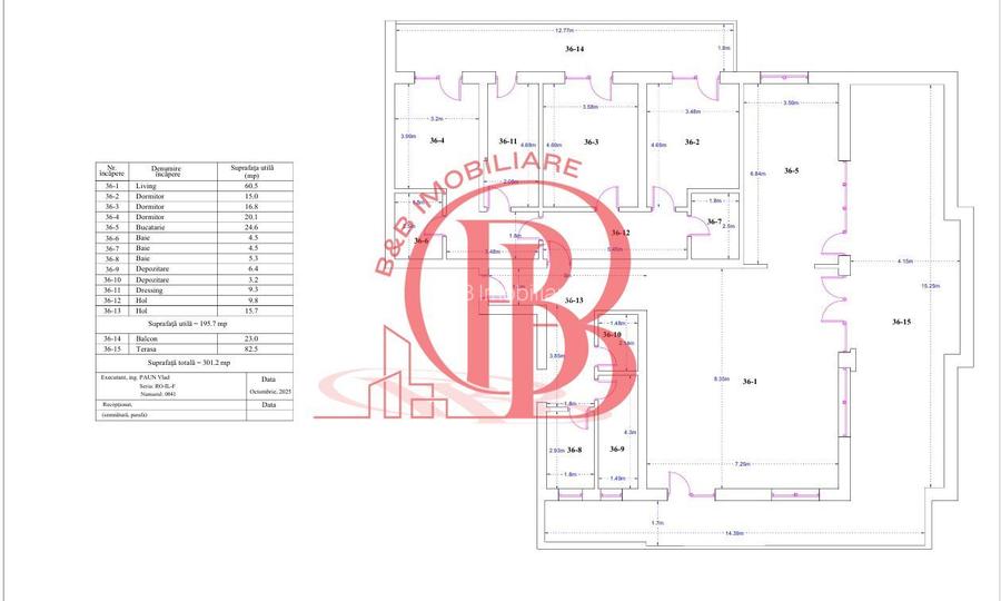 4 Camere Living 60mp Terasa 82mp-Parcare Inclusa-Th. Pallady - 1