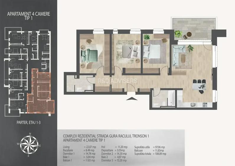 4 camere decomandat 7 minute de metrou 0% Comision Direct Dezvoltator - 2