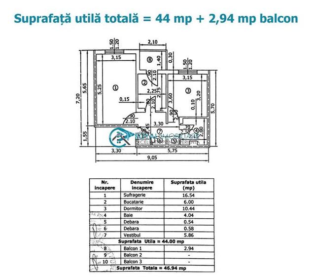 Royal Imobiliare - Vanzare apartament 2 camere zona 9 Mai - 13