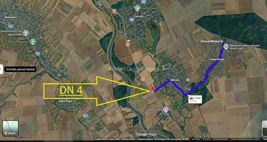Teren Intravilan -Mitreni -Valea Rosie- 1255 MP,deschidere 28 ML
