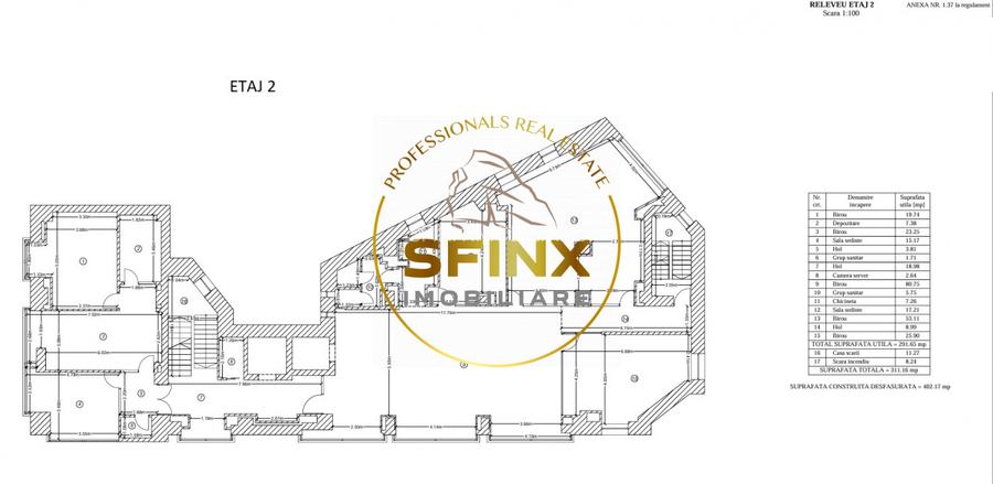 INCHIRIATA-Cladire S-P-5E+TERASA-UNIRII-2305mp-2 minute metrou UNIRII - 5