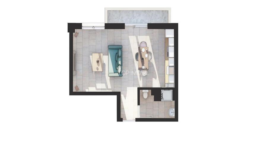 Apartament 1 camera Visan - Bucium - 2