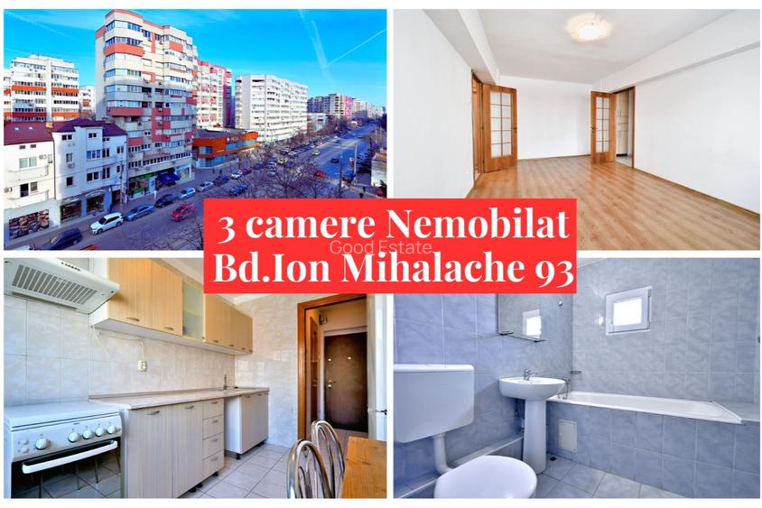 INCHIRIERE apartament 3 camere nemobilat Bd. Ion MIhalache 93 exclusiv pt LOCUIT - 3