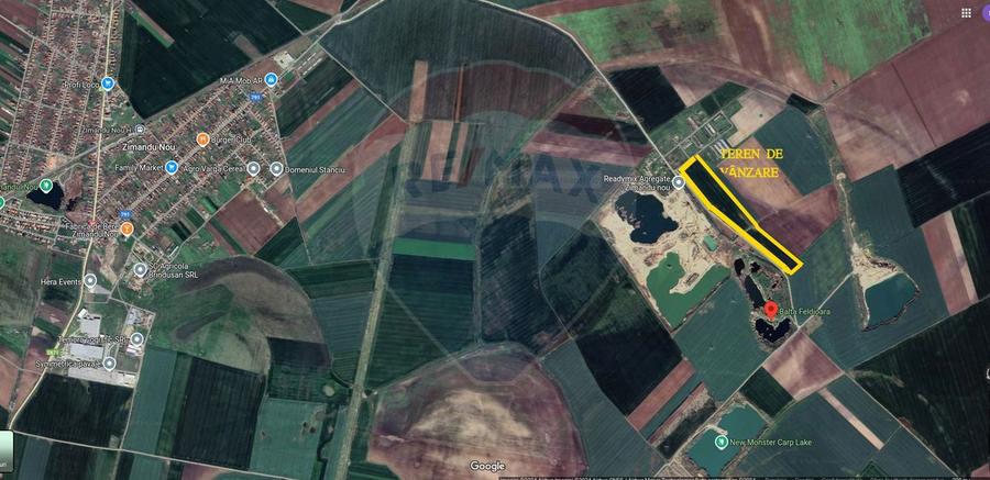 Teren de vânzare 113,931 mp, pretabil balastieră în Zimandu Nou