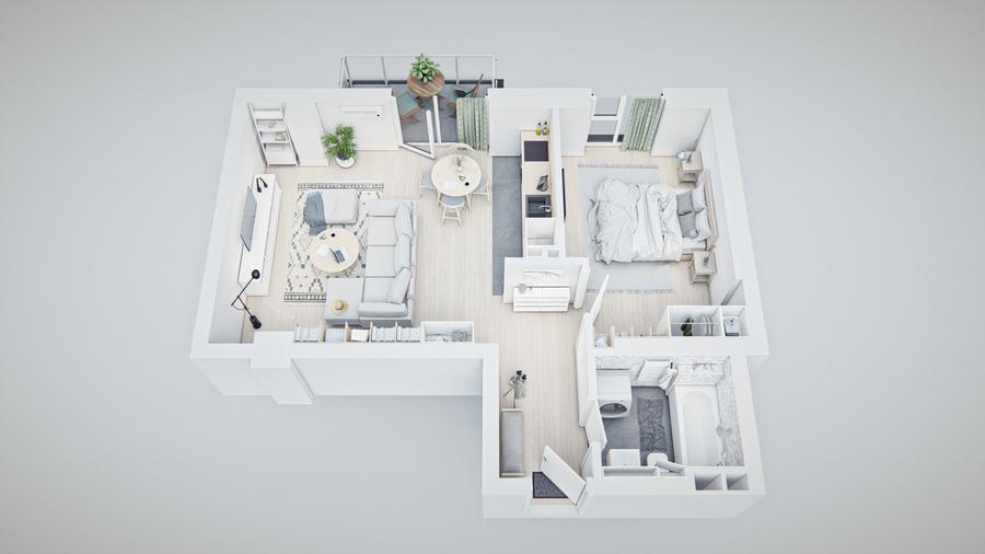 Apartament 2 camere, ansamblu rezidential