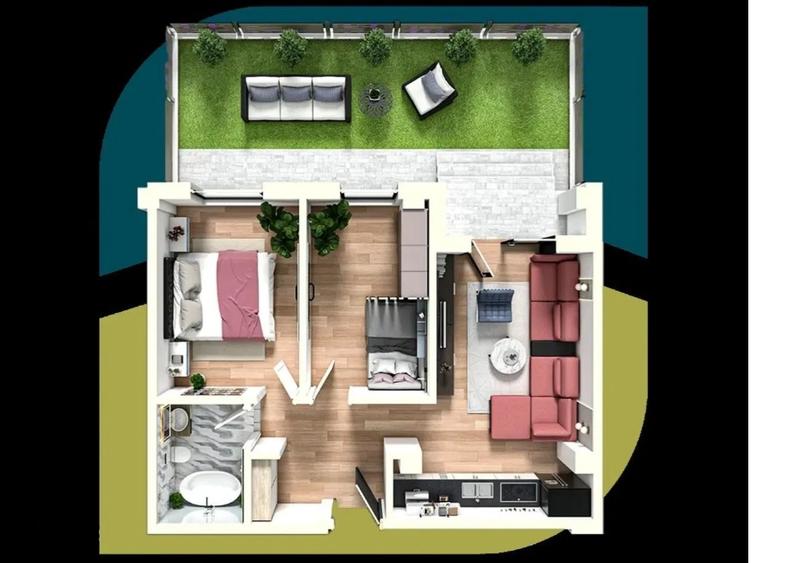 ESQ Village 3 Galata, apartament cu 3 camere, TIP 4, parter + curte