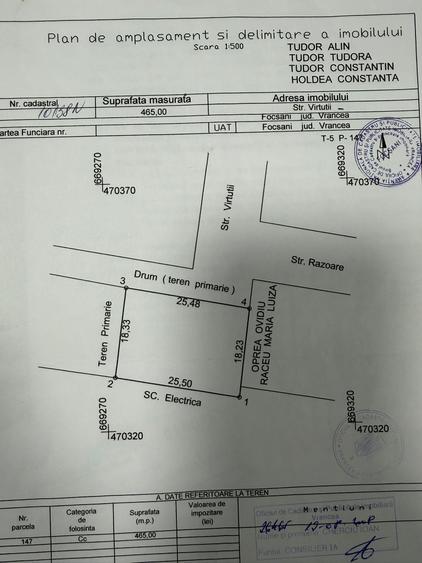 Teren Focșani - Zona Obor-465 mp
