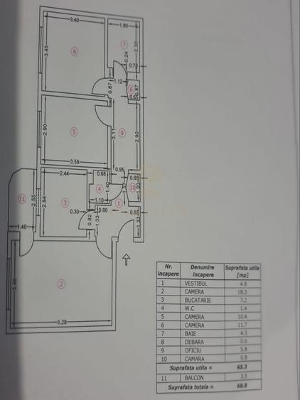 3 Camere Et.1/4 An constructie 1981 Zona Apusului