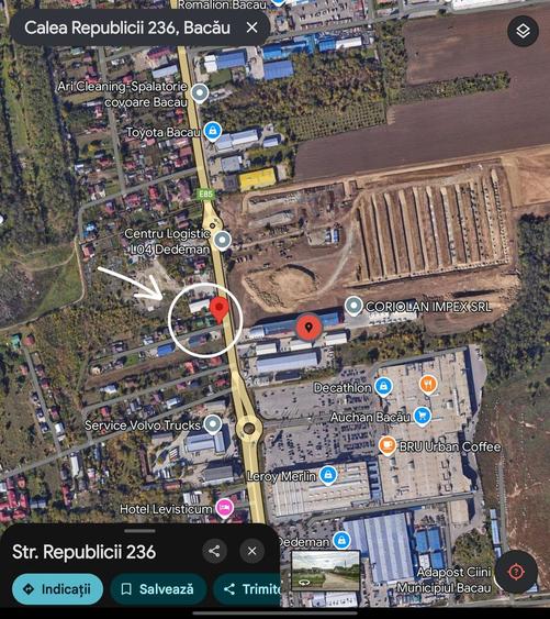 Teren 5,658 mp strada Calea Republicii Bacau