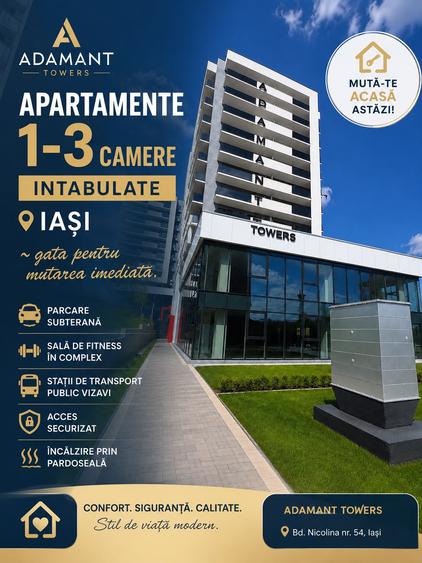 Adamant Towers | apartament 1 camera - FINALIZAT, INTABULAT