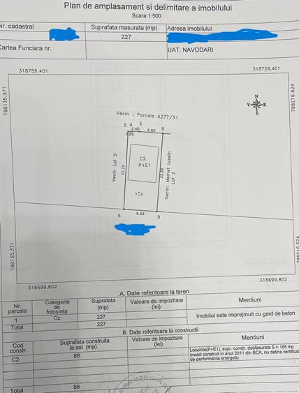 Navodari Vila P+1+M Living + 5 camere 86 mp etaj Construita in 2011 din bca