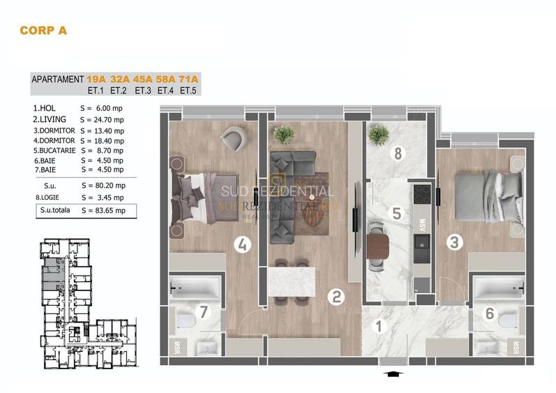 Apartament 3 camere, finisaje premium, Grand Arena Mall, Comision 0 - 8