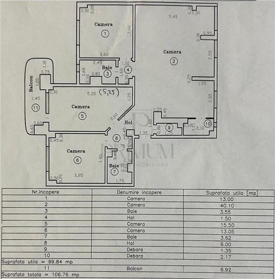 SIMION BARNUTIU - ETAJ 5 - LIFT - 4 CAMERE - 2 BAI - DEBARA - DECOMANDAT - CENTR