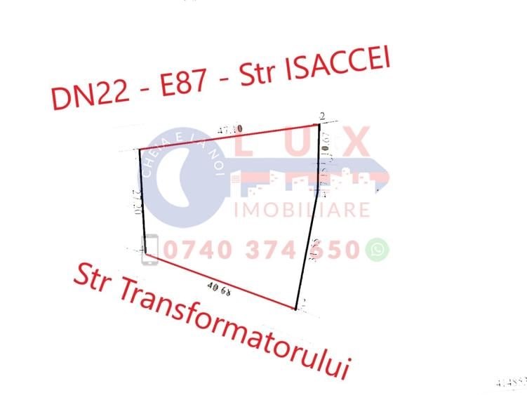 ID 7256 Teren INTRAVILAN - DN22 - E87 - Str ISACCEI