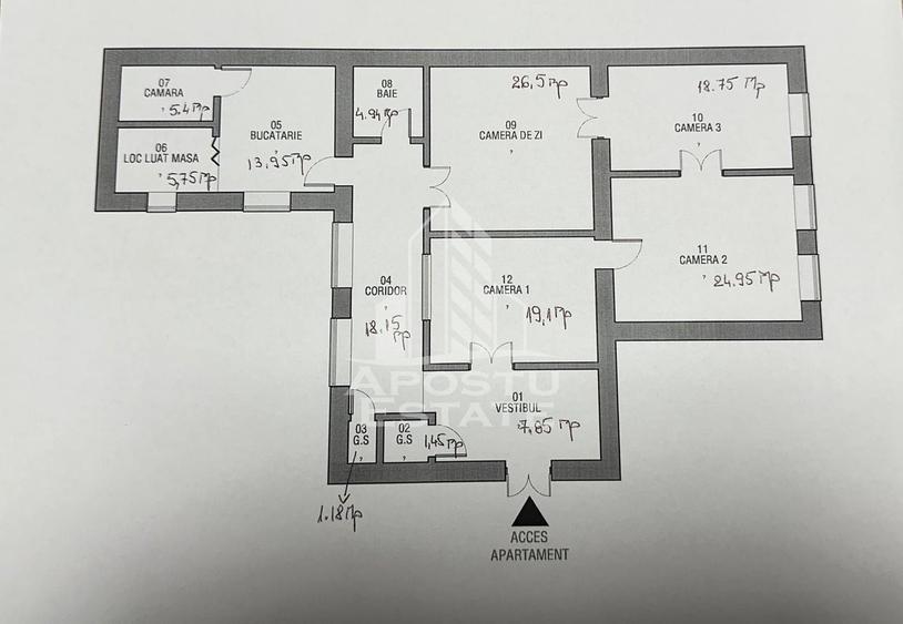 Apartament elegant in palat istoric restaurat, Timisoara Piata Maria