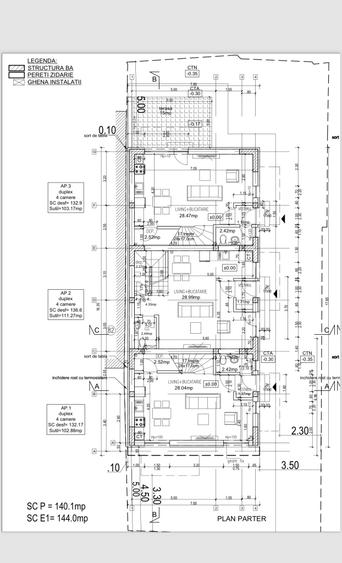 3 apartamente individuale de vânzare în triplex modern P+2E – Bucureștii Noi
