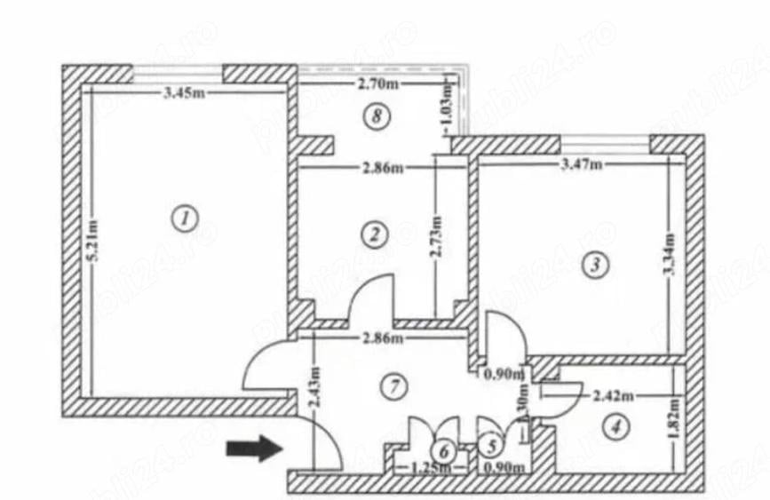 Herastrau || Baneasa || 2 camere decomandat