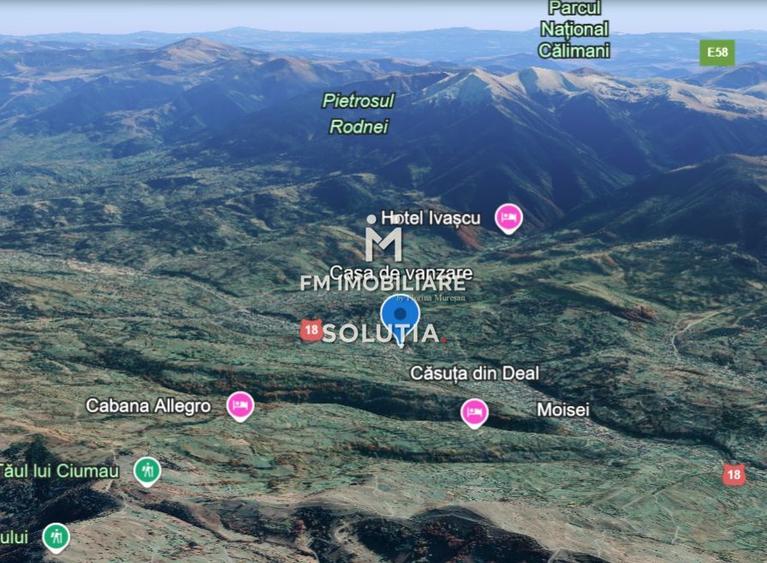 Casă de vânzare în Moisei, zonă turistică- 23 ari teren!