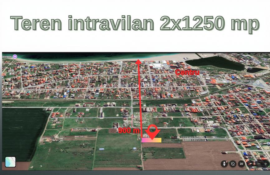 Teren 1250 mp în Costinesti, la 900 m de PLAJA, intravilan construibil - 2