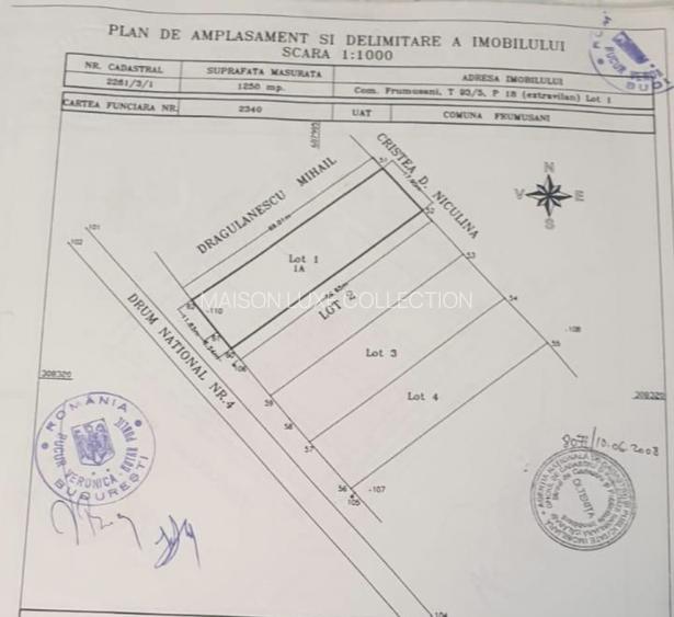 Com0% | Teren intravilan 5000 mp| deschidere 70 m | DN4, iesire A0 si Centura - 5