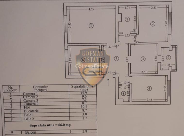 4 camere Inel II, etaj 1/4, 70mp, centrala gaz, aer conditionat, 2 bai - 8