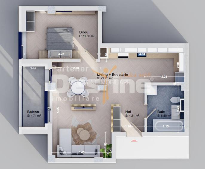 Apartament 2 camere open space etaj 1 Rediu + loc parcare intabulat - 10