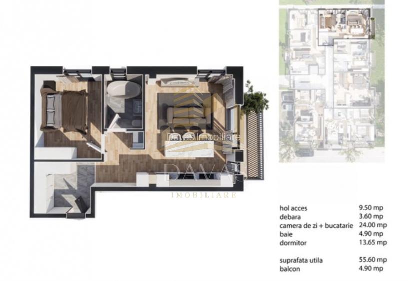 Apartament în bloc Nou de 2 camere - Parcare | Baciu - 3