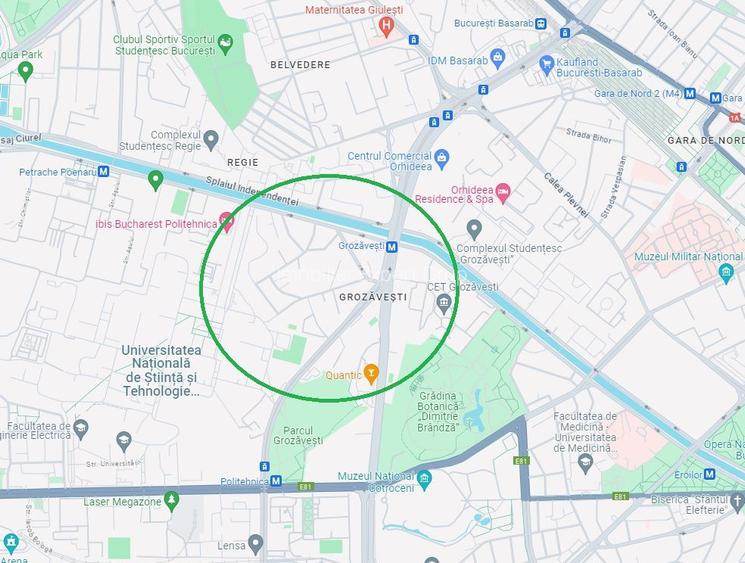 Grozavesti, teren 890 mp,deschidere 23 ml - 2