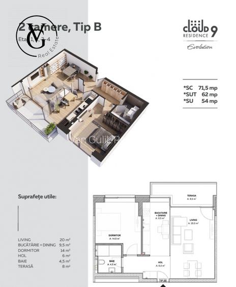 Apartament 2 camere Cloud 9 Pipera - bloc nou - 3
