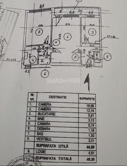 Apartament 2 camere – 49,30 mp, etaj 8/9, bloc 1971 – priveliște superbă - 9