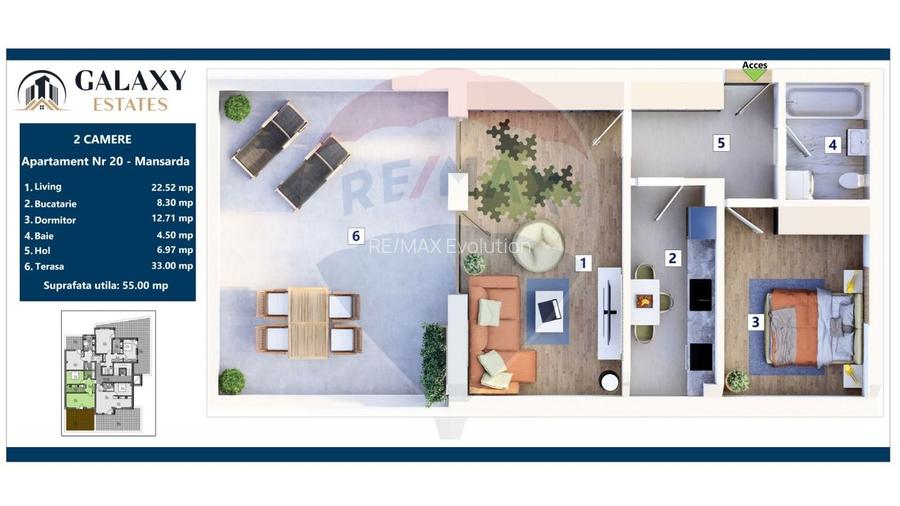 COMISION 0% Apartament 2 camere/ Tractorul / Galaxy Estates - 2